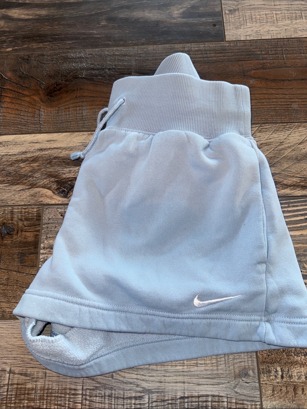 Nike Light Blue Shorts with White Swoosh